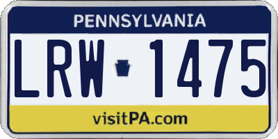 PA license plate LRW1475