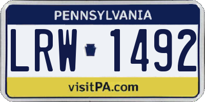 PA license plate LRW1492