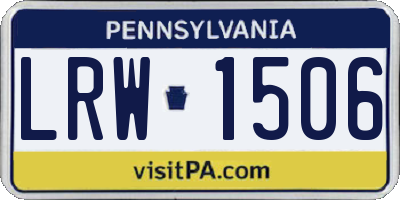 PA license plate LRW1506