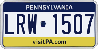 PA license plate LRW1507