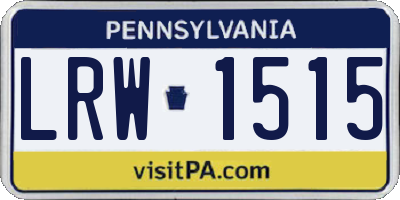 PA license plate LRW1515