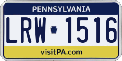 PA license plate LRW1516
