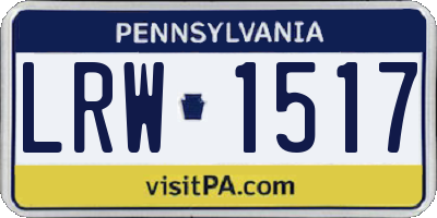 PA license plate LRW1517