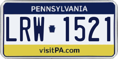 PA license plate LRW1521