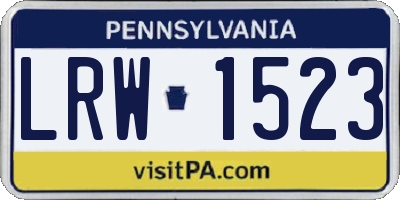 PA license plate LRW1523