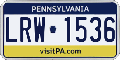 PA license plate LRW1536