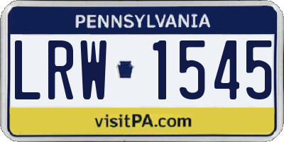 PA license plate LRW1545