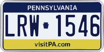 PA license plate LRW1546