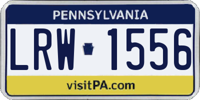 PA license plate LRW1556