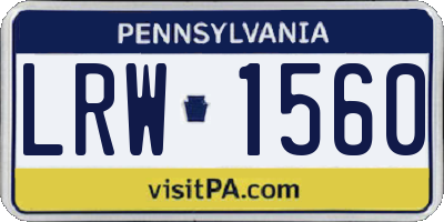 PA license plate LRW1560