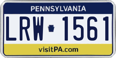 PA license plate LRW1561
