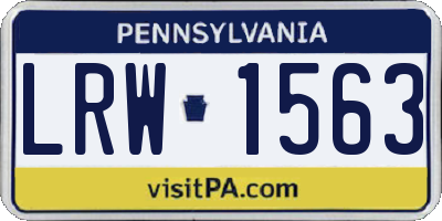 PA license plate LRW1563