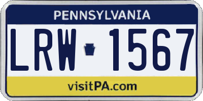 PA license plate LRW1567