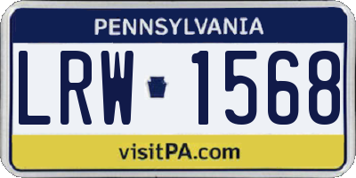 PA license plate LRW1568