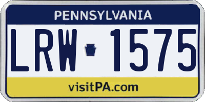 PA license plate LRW1575