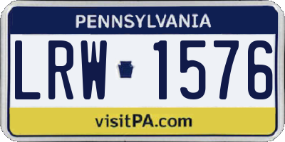 PA license plate LRW1576
