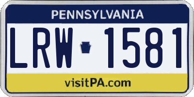 PA license plate LRW1581