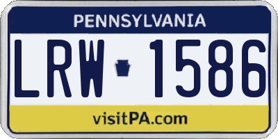 PA license plate LRW1586