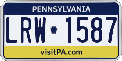 PA license plate LRW1587