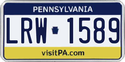 PA license plate LRW1589