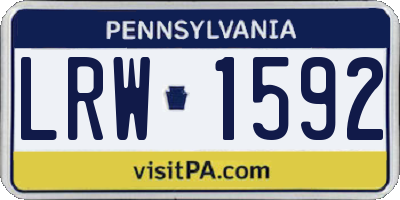 PA license plate LRW1592