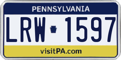 PA license plate LRW1597