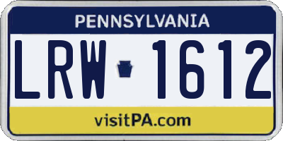 PA license plate LRW1612
