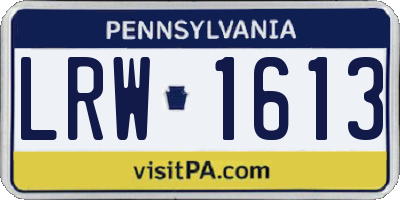 PA license plate LRW1613