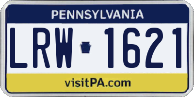 PA license plate LRW1621