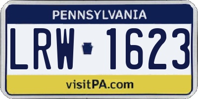 PA license plate LRW1623