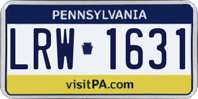 PA license plate LRW1631