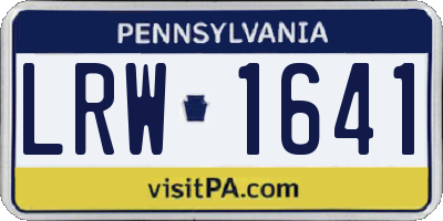 PA license plate LRW1641