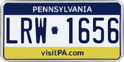 PA license plate LRW1656