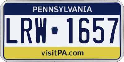 PA license plate LRW1657