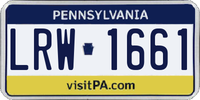 PA license plate LRW1661