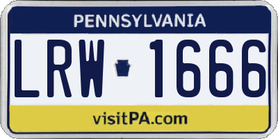 PA license plate LRW1666