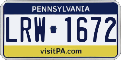 PA license plate LRW1672
