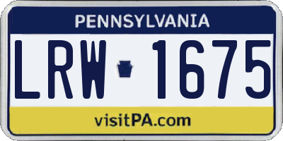 PA license plate LRW1675