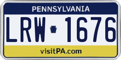 PA license plate LRW1676