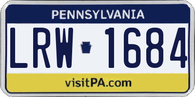 PA license plate LRW1684