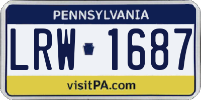 PA license plate LRW1687