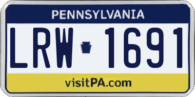 PA license plate LRW1691