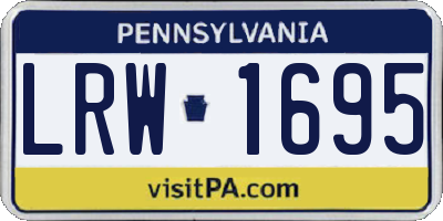 PA license plate LRW1695