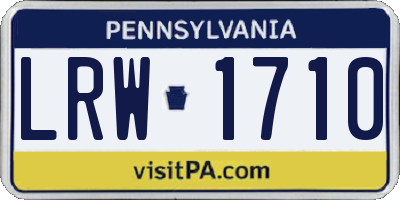 PA license plate LRW1710