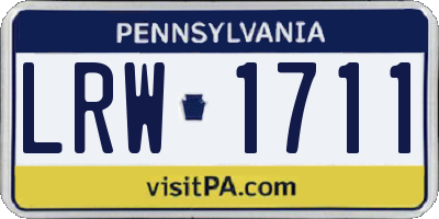 PA license plate LRW1711