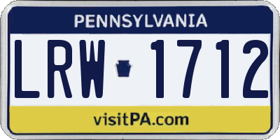 PA license plate LRW1712