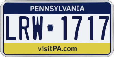PA license plate LRW1717