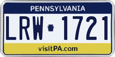 PA license plate LRW1721