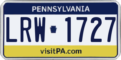 PA license plate LRW1727