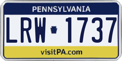 PA license plate LRW1737